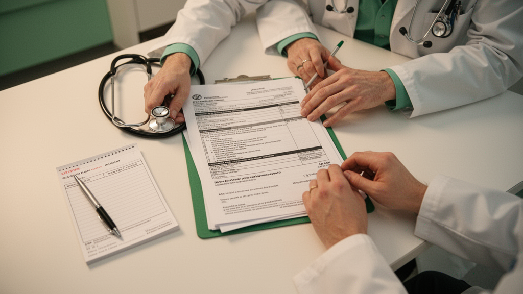 Ärzt*innen in Zusammenarbeit und medizinischer Konsultation